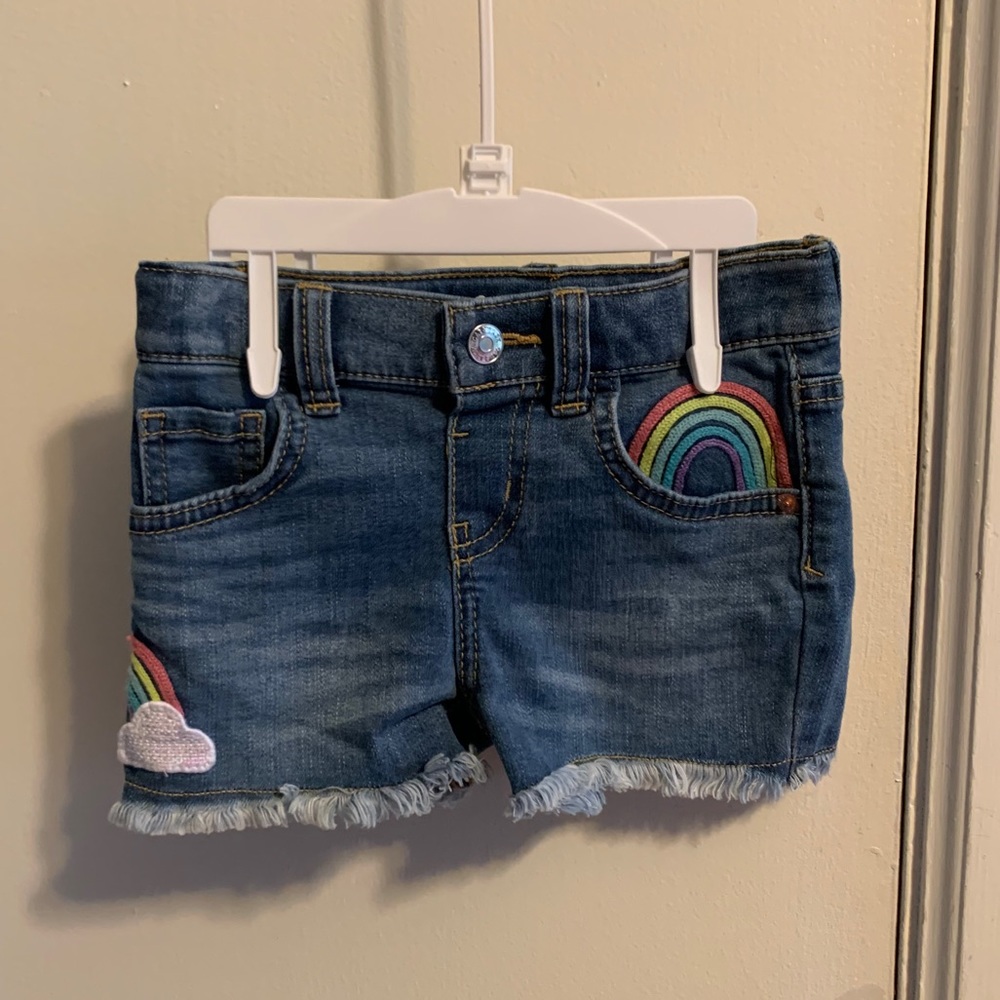 Cat & Jack Rainbow Appliqué Jean Shorts 4T